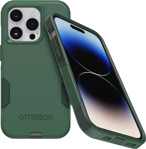 Vista 8 de OtterBox Funda para iPhone 14 Pro (solamente) de la serie Commuter, color negro, delgada y resistente, apta para bolsillo, con protección de puerto