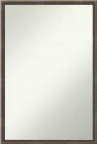 Vista 37 de Amanti Art Brown Bathroom Mirror for Over Sink, 21x33 Custom Made Hardwood Wedge Mocha Rectangle Vanity Mirror, Large Modern Wood Frame, Hangs