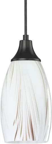 Vista 8 de karyfine Luces colgantes de vidrio de leche para isla de cocina, mini colgante de cristal, lámpara de cristal con cable ajustable negro para cocina