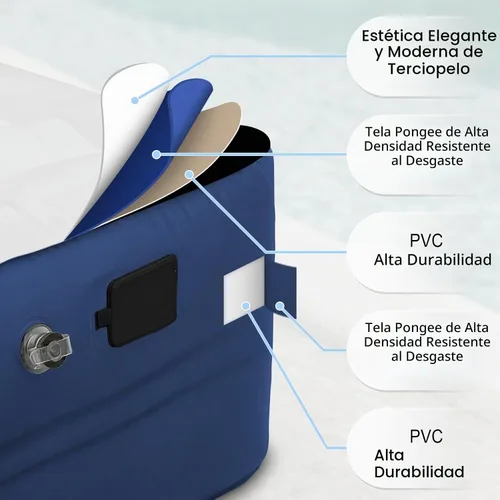 Vista 4 de Colchón de aire Queen con bomba recargable incorporada, cama inflable elevada de 18 pulgadas para acampar e invitados, inflado rápido de 3 minutos