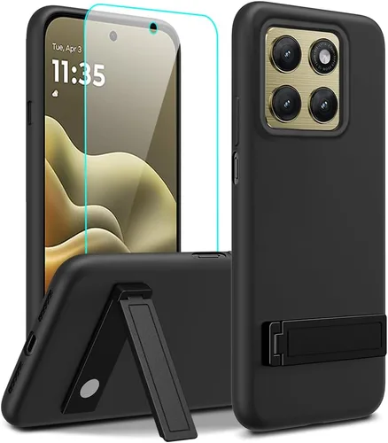 Vista 19 de Funda de teléfono compatible con Alcatel 1 2021 (5.0 pulgadas) con protector de pantalla de cristal, [3 formas de soporte] Funda protectora