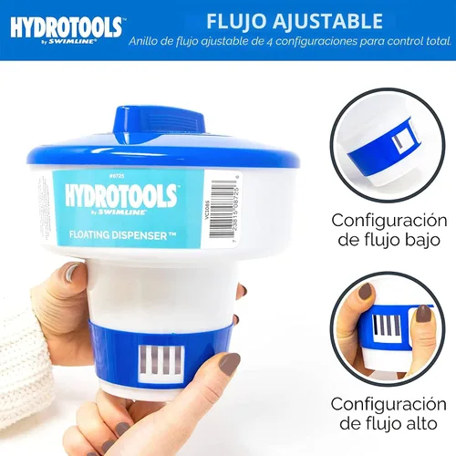 Vista 4 de HYDROTOOLS BY SWIMLINE 8725 Dispensador de productos químicos de gran capacidad para piscina y spa, compatible con bromo y cloro soporta tabletas
