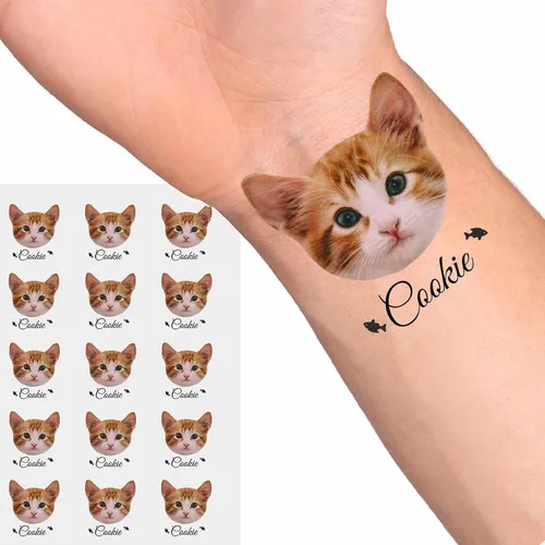 Vista 36 de YESCUSTOM Tatuajes temporales personalizados con foto, tatuaje facial personalizado con logotipo para adultos, parejas, mujeres, hombres, tatuajes