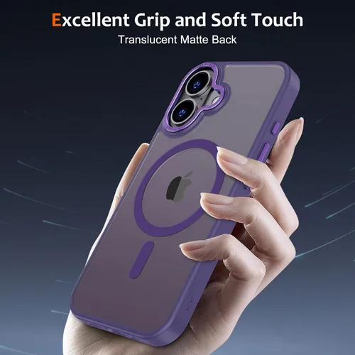 Vista 411 de Anuck - Funda magnética para iPhone 11 compatible con MagSafe, carcasa trasera mate translúcida dura, borde de TPU, delgada, resistente a impactos