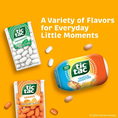 Vista 5 de Tic Tac, Menta Fruit Adventure, 8 unidades, refresco para llevar, 3.4 onzas cada una