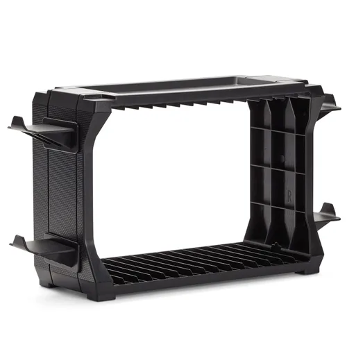 Vista 7 de ionX Video Game Storage Stand for Blu-Ray and Game Cases, Fits 4 Controllers, Holds 15 Cases (Black)