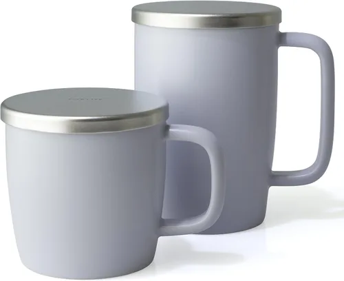 Vista 6 de FORLIFE Taza de preparación con acabado satinado de rocío con infusor de cesta y tapa de acero inoxidable, 11 onzas (niebla de lavanda)