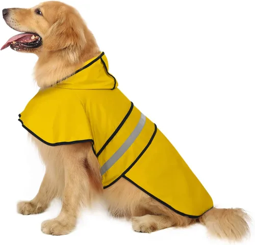 Vista 15 de HDE - Impermeable protector con capucha para perros y cachorros, tallas de la S a la XL (diseño de patos de goma, talla S)