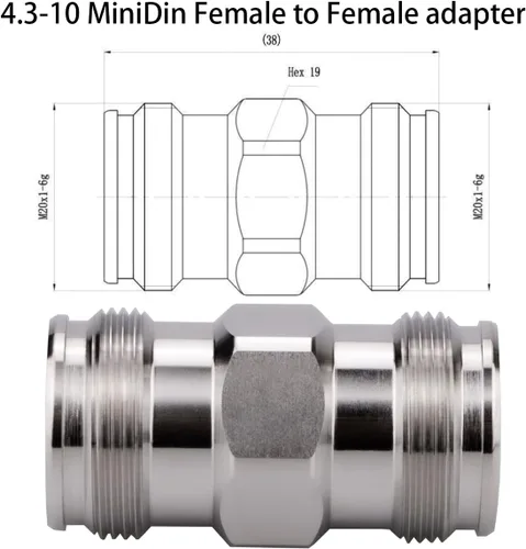 Vista 4 de Adaptador MiniDin hembra a hembra 4.3/10, 50 ohmios, 1 pieza