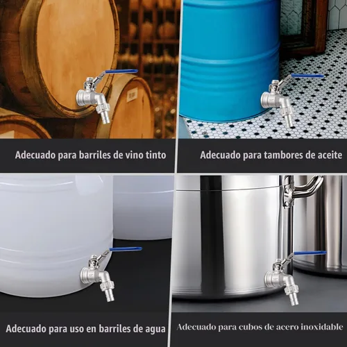 Vista 6 de 1/2" NPT Válvula de bola de acero inoxidable mamparo sin soldadura conveniente para construir la tetera casera del brebaje/el tún del puré