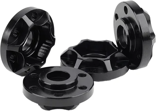 Vista 3 de 4 piezas de accesorios RC de aluminio de 0.472 in, adaptador de cubo hexagonal para 1/10 RC Crawler 1.9 pulgadas o 2.2 pulgadas, RimAxial Scx10 Trx4