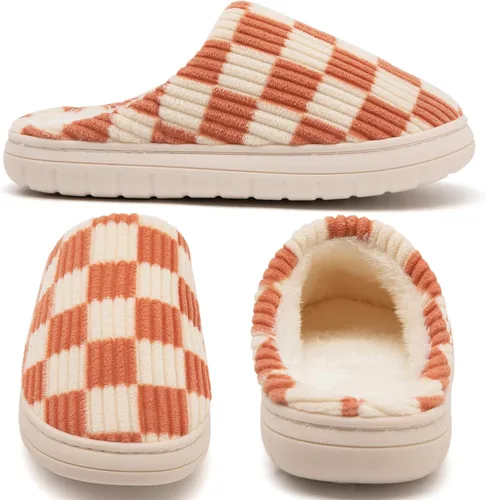 Vista 8 de Jaeynow Pantuflas mullidas para mujer en interiores, zapatos de casa unisex de espuma viscoelástica para hombre, zapatos de invierno cálidos