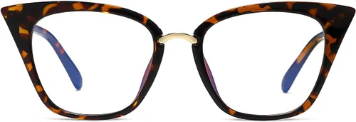 Vista 8 de MORESHINE Lindas gafas de bloqueo de luz azul de ojo de gato para mujer, marco de lentes transparentes para computadora, antifatiga ocular Cristal