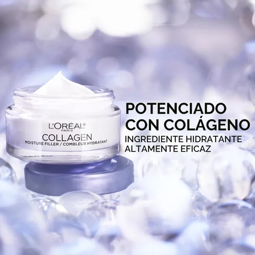 Vista 5 de L'Oreal Paris Hidratante facial diario de colágeno, crema facial antienvejecimiento para reducir las arrugas y proporcionar una hidratación intensa