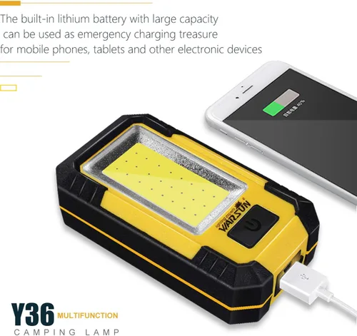Vista 5 de WARSUN Y36 y ZJ889 luces de trabajo LED recargables magnético mecánico luz de trabajo portátil para acampar reparación de coches altos lúmenes
