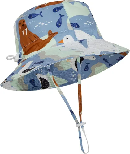 Vista 2 de Sombrero de sol para bebé, sombreros de pescador para niños, protección solar de verano, sombreros de playa para niños, sombrero de ala ancha