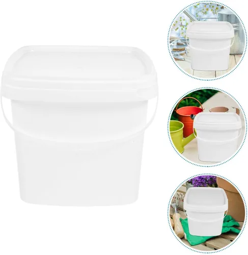 Vista 4 de PRETYZOOM Cubo cuadrado con tapa Contenedor de camping Cubo al aire libre Reutilizable Contenedor de almacenamiento de agua 3l Capacidad