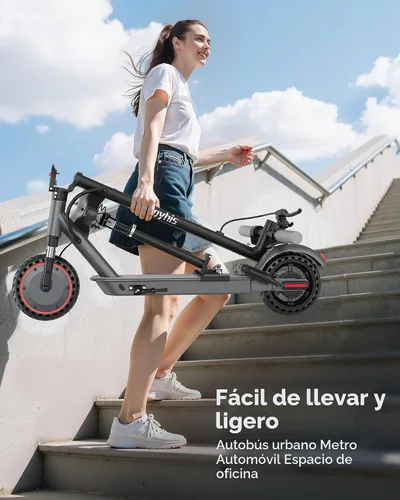 Vista 7 de Joyhis Patinete eléctrico para adultos – 19/22 MPH y rango de 15/22 millas, neumáticos sólidos de 8.5 pulgadas/10 pulgadas plegable E-Scooter