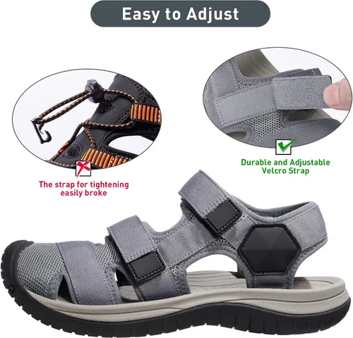Vista 2 de GOLDEN CAMEL Sandalias de senderismo para hombre, impermeables, deportivas, puntera cerrada, sandalias de agua para exteriores, ligeras