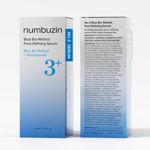 Vista 7 de numbuzin Suero de retinol No.3 Suero de refinación de poros azul bio-retinol Retinol principiante, apriete, reafirmante, BHA, niacinamida