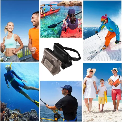 Vista 9 de AiRunTech Bolsa impermeable con correa de cintura (paquete de 2) Accesorios de playa La mejor manera de mantener tu teléfono y objetos de valor