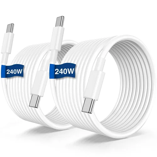 Vista 12 de Cable de carga rápida USB C a C de 10 pies, 60 W de carga rápida tipo C a C, cable de carga para Apple iPhone Duo/18 Pro 17 Pro Max/17 Air/16 Pro/15