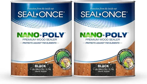 Vista 12 de Sellador Seal-Once Nano+Poly de madera penetrante con poliuretano, sellador impermeable de alta calidad, 1 galón, negro Sellador impermeable