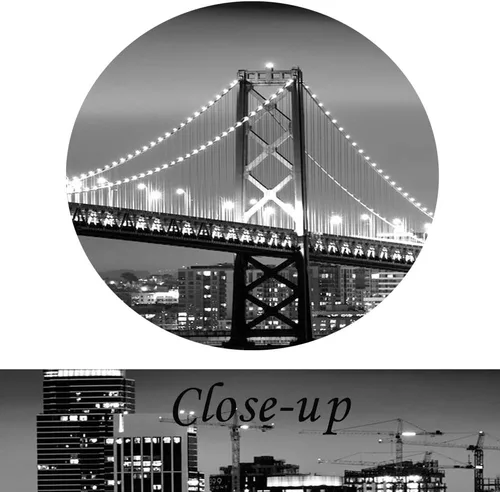 Vista 5 de KREATIVE ARTS - Bahía de San Francisco por la noche en puente blanco y negro, 3 paneles de arte de paisaje moderno, impresiones sobre lienzo, arte