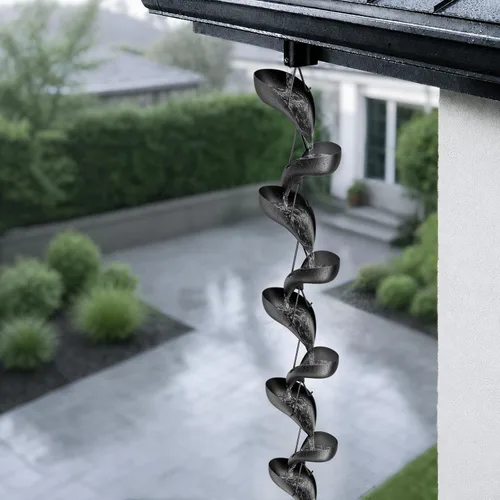 Vista 8 de Cadena de lluvia para canalones, cadenas de lluvia de aluminio