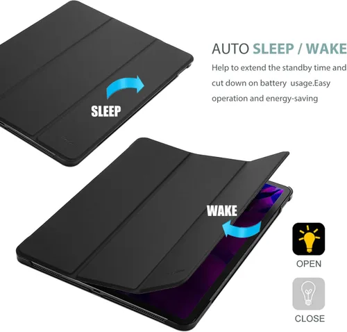 Vista 6 de ProCase Funda Inteligente para iPad Pro 12.9 2022/2021/2020/2018, Carcasa Trasera Rígida Delgada con Soporte Cubierta Inteligente para iPad Pro