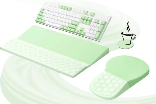 Vista 15 de Ospelelf Conjunto de Reposamuñecas Ergonómico de Alfombrilla para Ratón y Soporte para Teclado, Comodidad con Espuma Viscoelástica, Alivio del Dolor