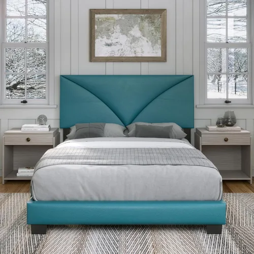 Vista 6 de Boyd Sleep Cornerstone - Base de cama de plataforma plateada con cabecera tapizada de tela, tamaño individual, requiere somier calificado o base