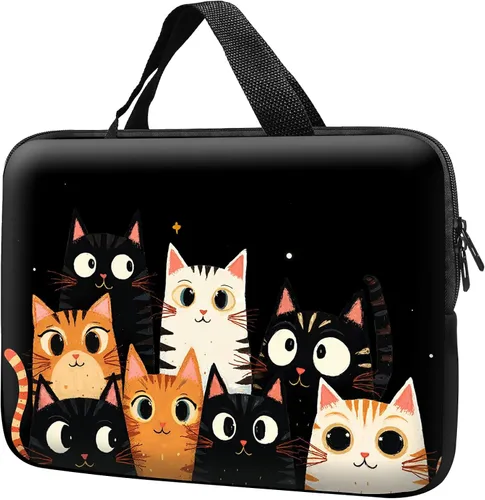Vista 16 de Funda para laptop con asa de 10 pulgadas, impermeable, diseño de onda, compatible con MacBook Air, Pro, HP, Dell, Lenovo, ASUS