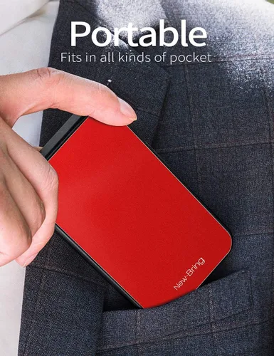 Vista 6 de New-Bring Soporte para tarjetas de crédito deslizante novedoso para hombres delgado bolsillo frontal RFID clip para dinero Rojo - Minimalista