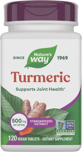 Vista 8 de Nature's Way Cúrcuma, extracto premium, apoya la salud de las articulaciones*, estandarizado al 95% de curcuminoides, 500 mg en porción, suplementos