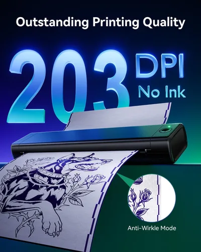 Vista 4 de Phomemo M08F Tattoo Stencil Printer, Bluetooth, Multi-Size Printing