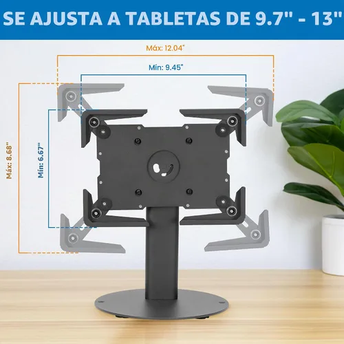Vista 5 de Mount-It! Soporte universal para tableta con inclinación, soporte de quiosco antirrobo para iPad POS de venta al por menor, compatible con tabletas