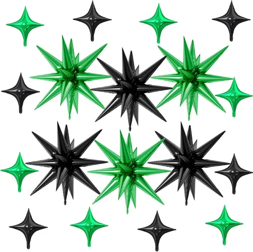 Vista 42 de 18 globos de estrella rosa, globo rosa bebé con 6 globos de estrella en explosión de 22 pulgadas, 12 globos de aluminio de cuatro estrellas