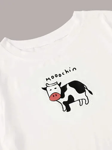 Vista 3 de Remidoo Conjunto de pijama casual con estampado de dibujos animados para mujer