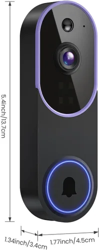 Vista 9 de Cámaras de timbre de video inalámbrico 1080P con detección humana AI y alertas de detección de movimiento, audio bidireccional