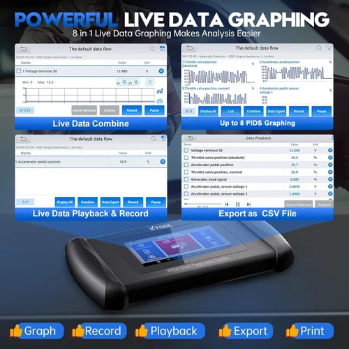 Vista 6 de Escáner OBD2 XTOOL IP508, 9 servicios, herramienta de escaneo para purga de ABS, EPB, BMS, restablecimiento de aceite, reaprendizaje del acelerador