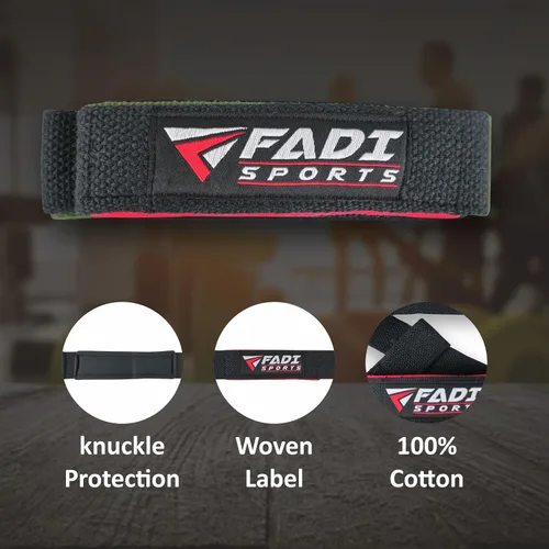 Vista 6 de Lifting Wrist Straps for Weightlifting Gym Deadlift and Pull Ups 24 Inch Cotton with 5mm Padded Neoprene for Grip Support Powerlifting Bodybuilding