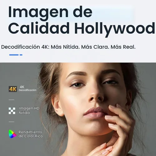 Vista 5 de 【3500ANSI y Google TV y 4K】Proyector inteligente con WiFi y Bluetooth, enfoque automático VISSPL AI y proyector portátil Keystone automático