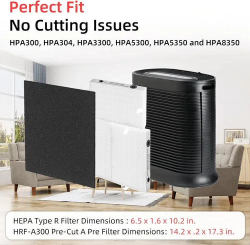 Vista 4 de Filtros de repuesto HPA300 para purificadores de aire Honeywell Serie HPA300, HPA300, HPA304, HPA3300, HPA5300, HPA5350, HPA8350, Parte HRF-R3, 3