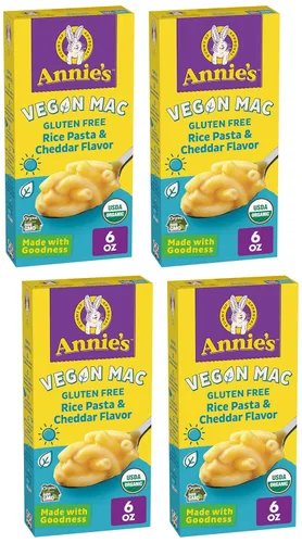 Vista 12 de Annie’s Macarrones y queso vegano con arroz y sabor a cheddar con pasta orgánica sin gluten, 6 onzas (paquete de 12)