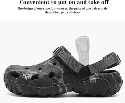 Vista 3 de Zuecos para hombre y mujer, sandalias deportivas para exteriores, antideslizantes, para jardín, trabajo, transpirables, impermeables, ligeras