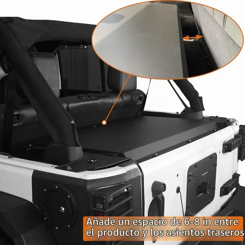 Vista 5 de Hooke Road para Jeep Cubierta de maletero de seguridad con cubierta de cama para Jeep Wrangler JK 2007-2018 4 puertas Unlimited