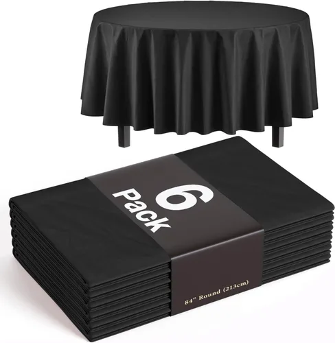 Vista 55 de Party Solids Paquete de 6 manteles de plástico prémium de 54 pulgadas x 108 pulgadas. Cubierta de mesa rectangular de plástico - Aqua