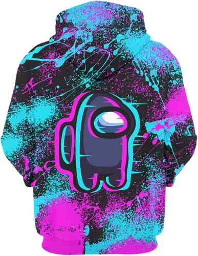 Vista 2 de Cplkefv Sudaderas con capucha para adolescentes con estampado 3D de moda con bolsillo y capucha de dibujos animados