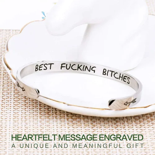 Vista 4 de DUMBEN Pulsera con mensaje oculto, regalos significativos para mujeres, regalos para grandes amigas, joyas de amistad únicas, regalos de cumpleaños